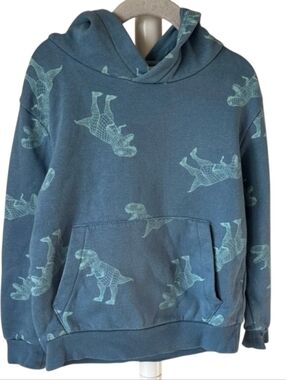 H&m Green Dinosaur Print Hoodie